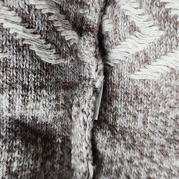 Lucky Brand Open Cardigan Size Small Grey Creme Striped Long Sleeve Knit - Picture 4 of 4